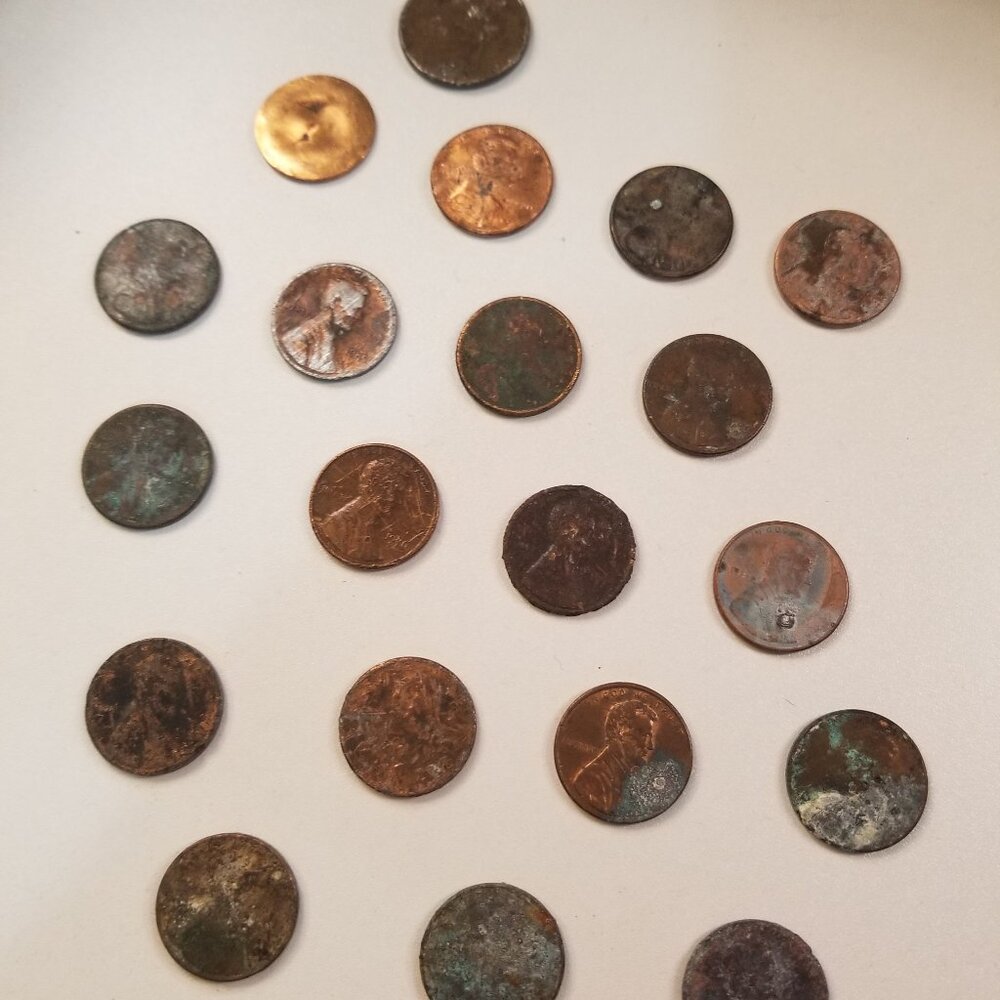 Nineteen Abnormal Pennies (w/o Dates) + An Abnormal Nickel